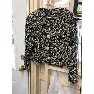 VINTAGE 90s Womens Top Size 18  Floral Button Up C1